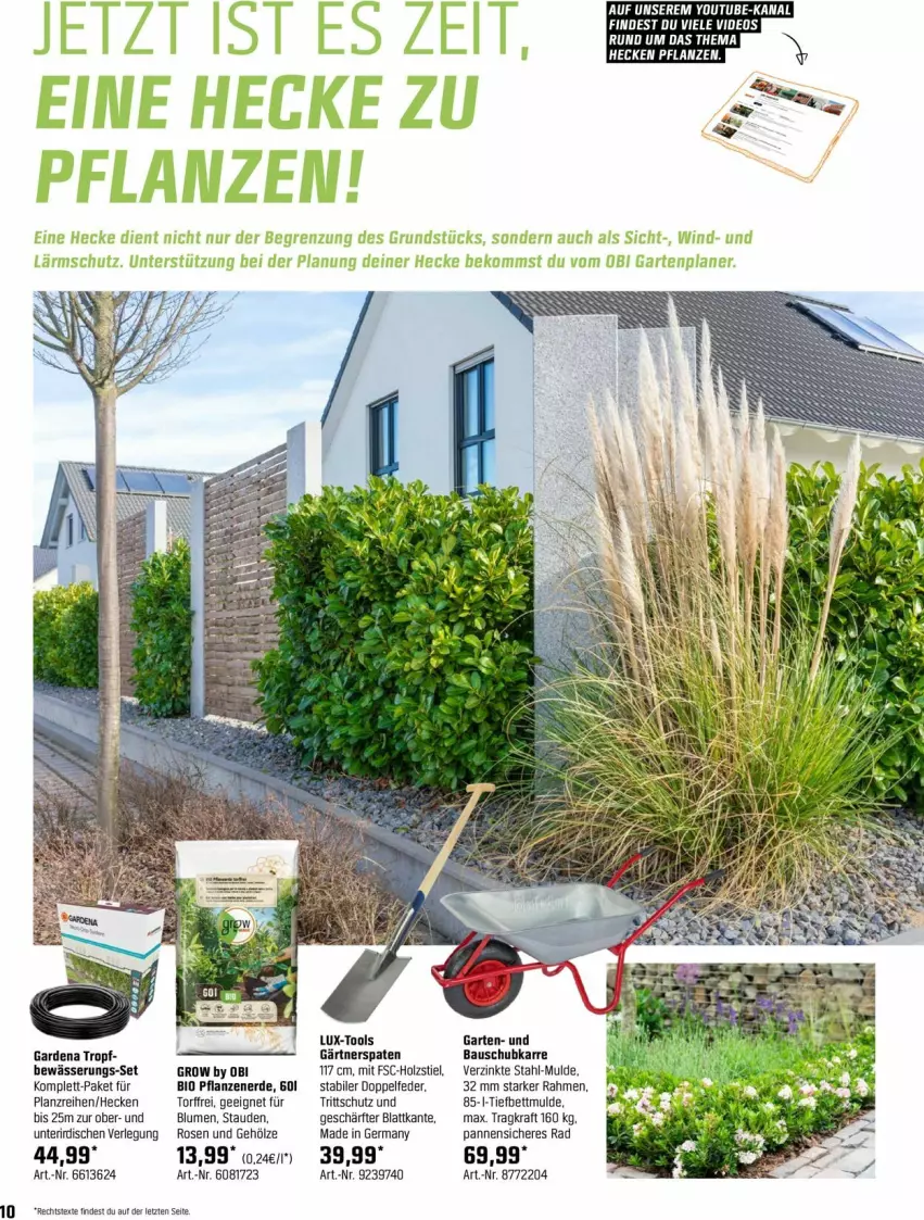 Aktueller Prospekt Obi - Prospekte - von 24.03 bis 14.04.2024 - strona 10 - produkty: bett, bio, blume, blumen, erde, gardena, Garten, Germ, Holz, kraft, pflanze, pflanzen, rosen, stauden, Ti, Yo, ZTE