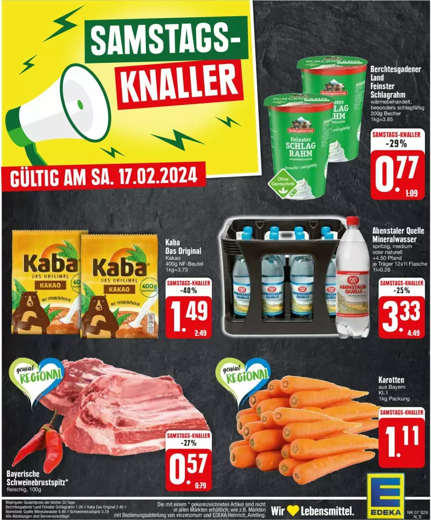 Aktueller Prospekt Edeka - Prospekte - von 12.02 bis 17.02.2024 - strona 28 - produkty: Abtei, Alwa, deka, elle, ente, flasche, gin, kakao, karotten, LG, mineralwasser, schlagrahm, schwein, schweine, tee, Ti, wasser, wein, weine, ZTE