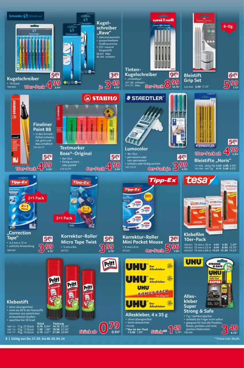 Aktueller Prospekt Selgros - Büro - von 21.03 bis 03.04.2024 - strona 8 - produkty: bio, staedtler, tuc, usb