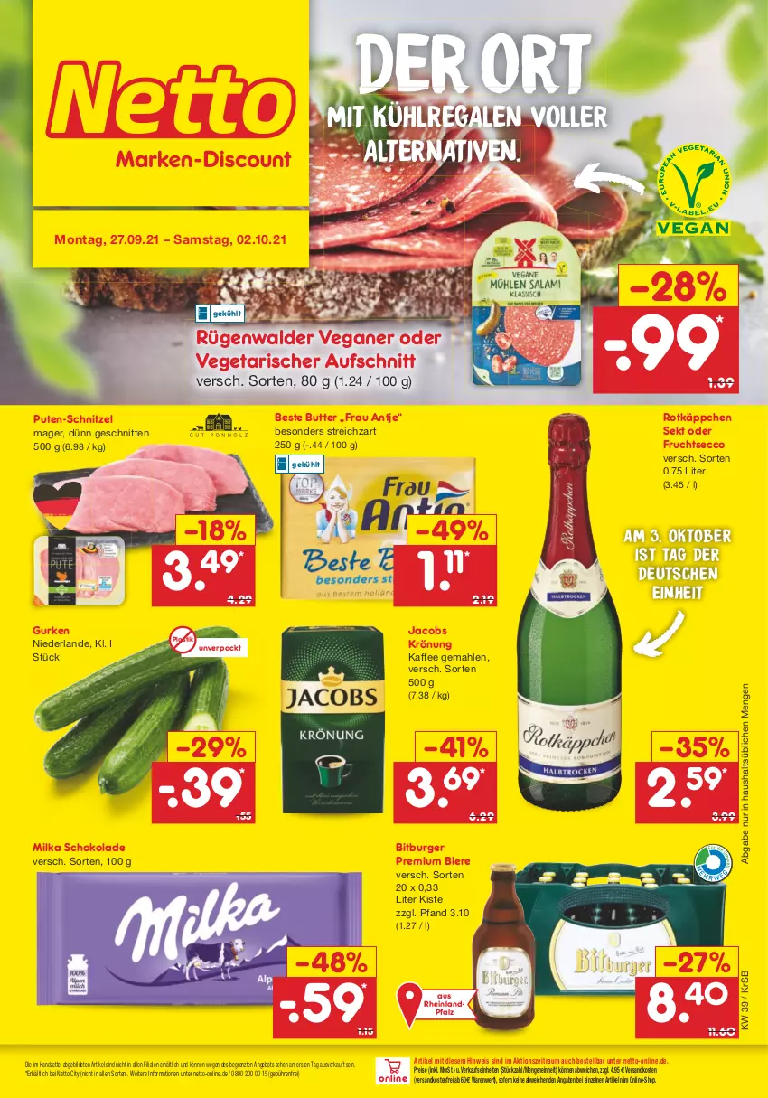 Aktueller Prospekt Netto Marken-Discount - Filial Angebote - von 27.09 bis 02.10.2021 - strona 1