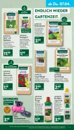 Gazetka promocyjna Aldi Nord - Aldi-Aktuell - Gazetka - ważna od 09.04 do 09.04.2022 - strona 21 - produkty: beutel, bio, blume, blumen, blumenerde, Blüte, dünger, elle, ente, erde, flasche, flüssigdünger, Garten, Gartenpflanze, gin, Konifere, kraft, kübelpflanzen, pflanze, pflanzen, rasen, Rauch, rosen, senf, Spezi, Sport, teppich, Ti, tisch, Tüte, vita, vitalis, wasser, ZTE