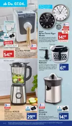 Gazetka promocyjna Aldi Nord - Aldi-Aktuell - Gazetka - ważna od 09.04 do 09.04.2022 - strona 24 - produkty: ambia, auto, batterie, Becher, Behälter, bürste, decke, Deckel, edelstahl, edelstahlmesser, eis, früchte, gin, Grom, gsw, Hygrometer, keks, kekse, kräuter, kräutern, leine, Mantel, Messbecher, messer, mit thermometer, Mixer, nudel, pasta, Reinigung, reis, rezept, rezepte, Ria, rwe, sauce, saucen, Signal, standmixer, thermometer, Ti, tisch, uhr, wanduhr, werkzeug, Zitruspresse, ZTE