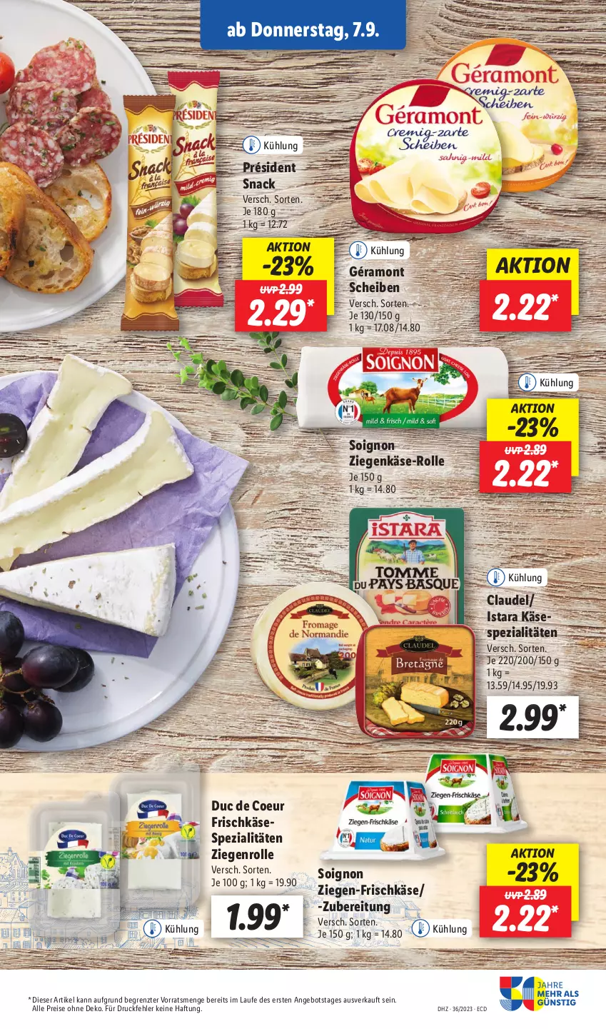 Aktueller Prospekt Lidl - Aktionsprospekt - von 04.09 bis 09.09.2023 - strona 51 - produkty: angebot, eis, frischkäse, géramont, Käse, reis, snack, Spezi, Ti, ziegenkäse, ZTE