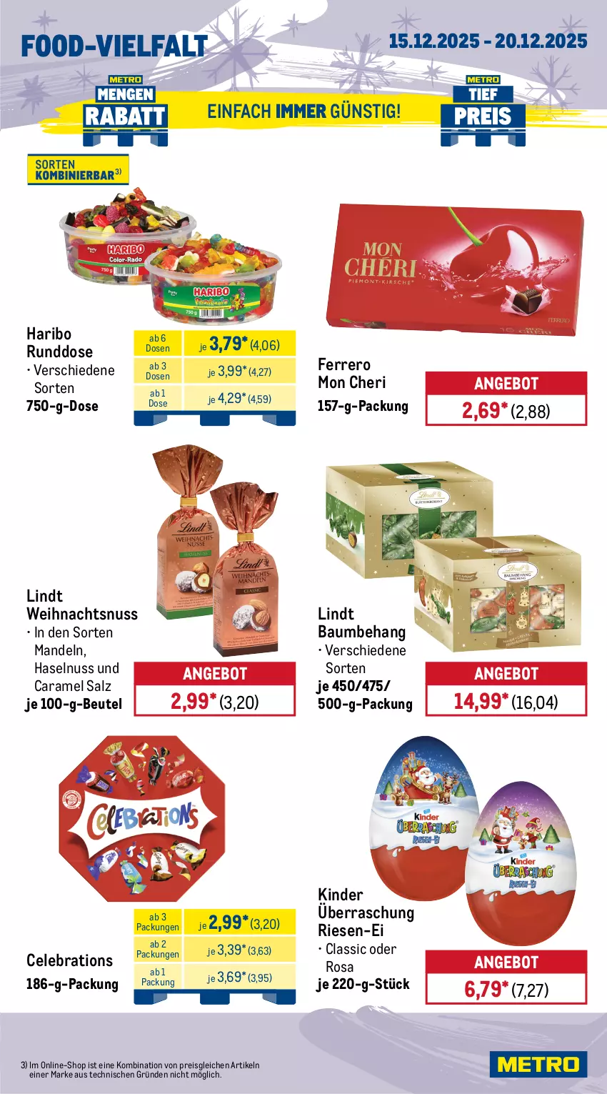 Aktueller Prospekt Metro - Wochen-Angebote - von 15.12 bis 20.12.2025 - strona 13 - produkty: angebot, Bau, beutel, bohne, caffè crema, caramel, coupon, De Cecco, drink, ecco, eis, energy drink, espresso, ferrero, flasche, getränk, getränke, Gläser, haribo, haselnuss, heinz, italienische pasta, ketchup, Kinder, lindt, mandel, mandeln, Metro, mövenpick, nuss, olive, oliven, Palette, pasta, red bull, reis, salz, Ti, tomato ketchup