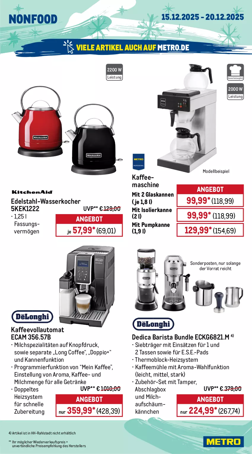 Aktueller Prospekt Metro - Wochen-Angebote - von 15.12 bis 20.12.2025 - strona 21 - produkty: angebot, auto, Behälter, bodenstaubsauger, braten, dell, edelstahl, eis, Elektro, elle, gasgrill, getränk, getränke, grill, grillfläche, grillrost, hochdruckreiniger, isolierkanne, kaffee, kaffeemaschine, Kaffeemühle, kaffeevollautomat, Kocher, kraft, lack, Metro, milch, Mode, reiniger, reis, schlauch, sonderposten, Spezi, staubsauger, tasse, teller, Ti, wasser, wasserkocher