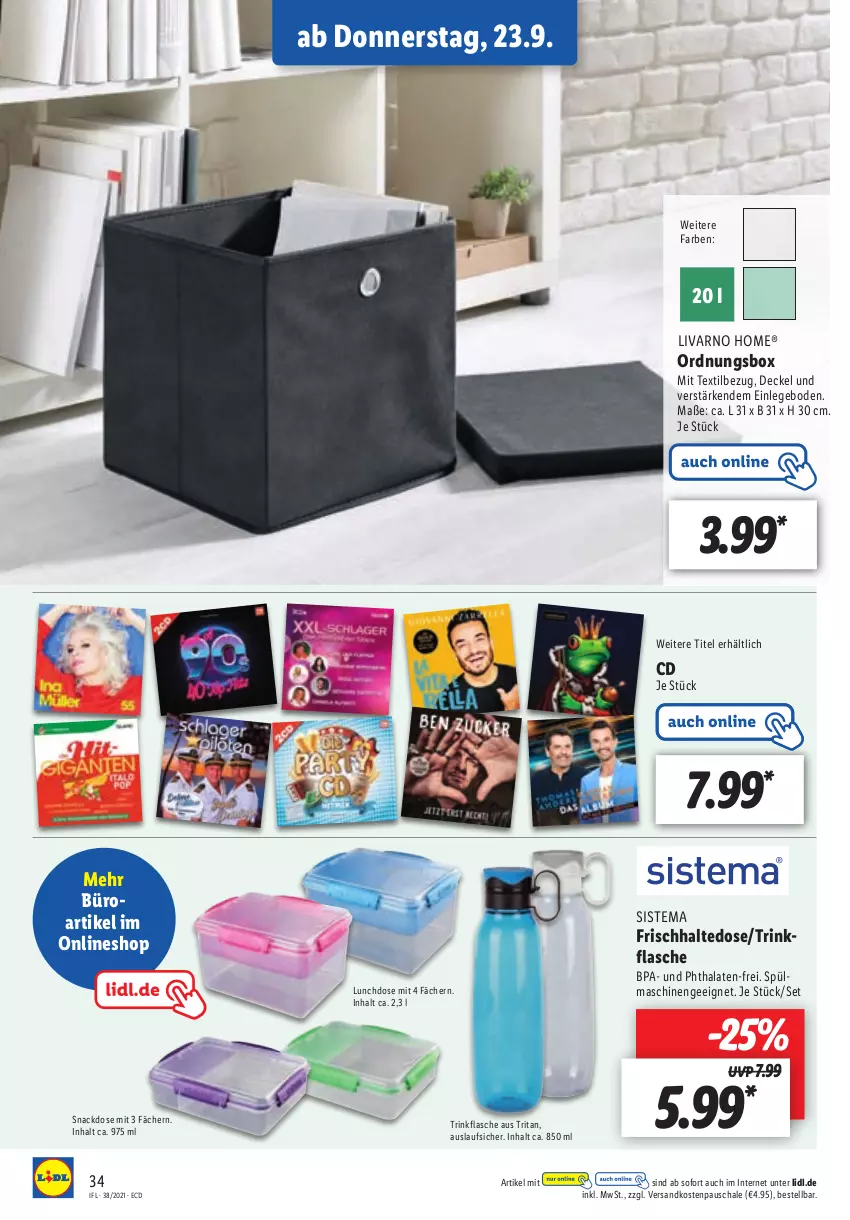 Aktueller Prospekt Lidl - Aktionsprospekt - von 20.09 bis 25.09.2021 - strona 34