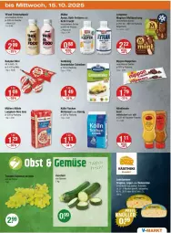 Gazetka promocyjna Vmarkt - Prospekte - Gazetka - ważna od 15.10 do 15.10.2025 - strona 19 - produkty: Ayran, babybel, Blüte, eis, emmentaler, flasche, frucht, gin, goldsteig, Käse, käsetheke, Kefir, kölln, korn, langnese, magnum, milch, Müller, nippon, reis, schnittkäse, senf, Ti, zucchini