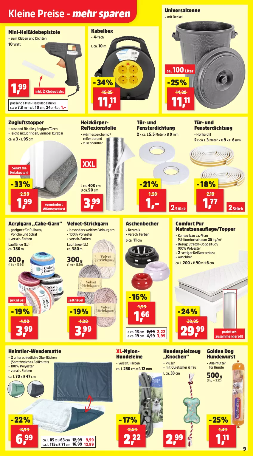 Aktueller Prospekt Thomas Philipps - von 17.11 bis 22.11.2025 - strona 11 - produkty: Bau, Becher, decke, Deckel, eis, fenster, Heißklebepistole, Heißklebesticks, Hundewurst, leine, LG, matratze, matratzen, matratzenauflage, passend für alle, Plüsch, Pullover, reis, Ria, ring, Schal, spielzeug, Strickgarn, Ti, Tiere, tisch, topper, tuc, velvet, wurst, Zugluftstopper