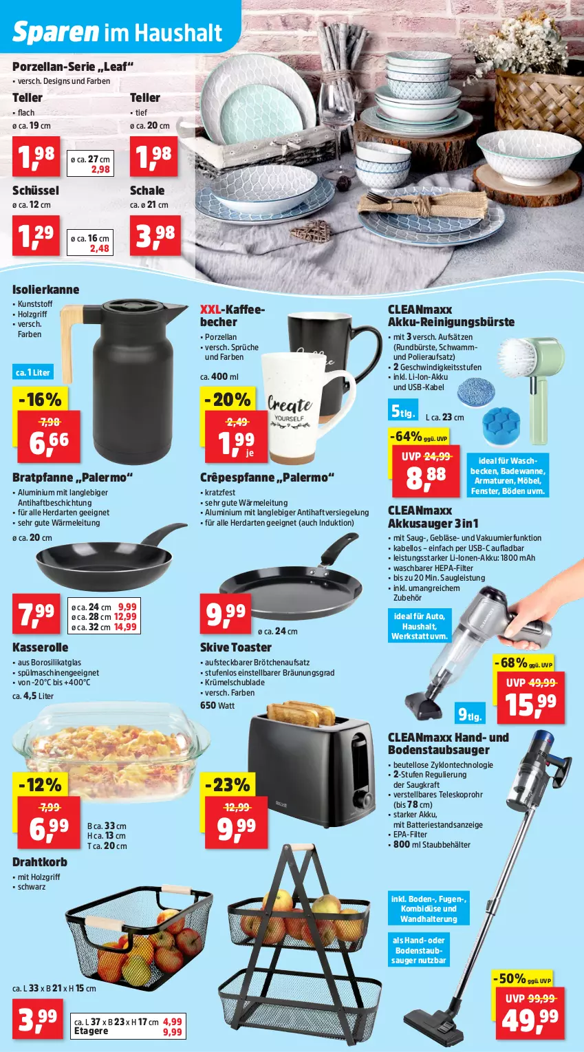 Aktueller Prospekt Thomas Philipps - von 17.11 bis 22.11.2025 - strona 14 - produkty: akku, Akku-Reinigungsbürste, armatur, armaturen, auto, Bad, Badewanne, batterie, Becher, Behälter, beutel, bodenstaubsauger, bratpfanne, brötchen, brötchenaufsatz, bürste, cleanmaxx, Draht, eis, elle, Etagere, fenster, herdarten, Holz, isolierkanne, kaffee, kaffeebecher, korb, kraft, LG, möbel, pfanne, Reinigung, reinigungsbürste, Rundbürste, Schal, Schale, schüssel, schwamm, spülmaschinen, staubsauger, Teleskop, teller, Ti, toast, toaster, usb, wandhalterung, Wanne, waschbecken