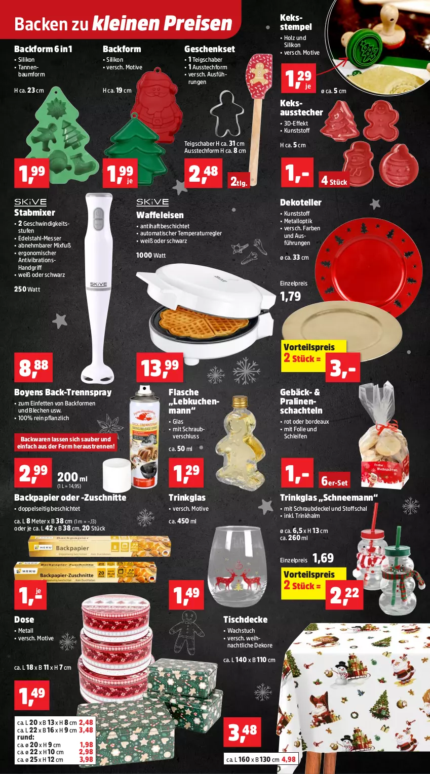 Aktueller Prospekt Thomas Philipps - von 17.11 bis 22.11.2025 - strona 15 - produkty: Ausstecher, aust, auto, Backform, backwaren, Bau, decke, Deckel, edelstahl, eis, elle, flasche, geschenkset, Holz, keks, Keksstempel, kuchen, Lebkuchen, leine, LG, messer, Mixer, papier, pralinen, reis, Schal, stabmixer, Tannenbaum, Teigschaber, teller, Ti, tisch, tischdecke, trinkglas, tuc, vorteilspreis, wachstuch, Waffeleisen