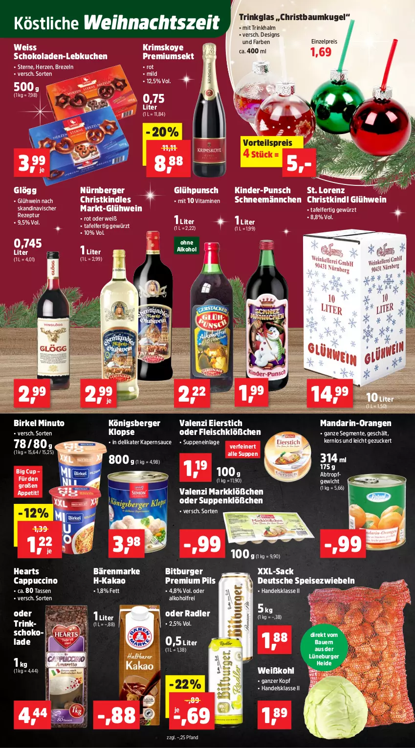 Aktueller Prospekt Thomas Philipps - von 17.11 bis 22.11.2025 - strona 17 - produkty: alkohol, auer, bärenmarke, Bau, Bauer, Baumkugel, Berger, birkel, bitburger, brezel, Brezeln, burger, Cap, cappuccino, cin, eier, eis, ente, fleisch, gewürz, Glühwein, HP, kakao, Kinder, Kindle, Königsberger Klopse, kuchen, Kugel, Lebkuchen, lorenz, mandarin-orangen, nürnberger, oder radler, ohne alkohol, orange, orangen, pils, premium pils, radler, reis, rezept, sac, sauce, schoko, schokolade, schokoladen, sekt, Speisezwiebeln, suppe, suppen, tasse, Ti, trinkglas, vita, Vitamine, vorteilspreis, wein, Weißkohl, zucker, zwiebel, zwiebeln