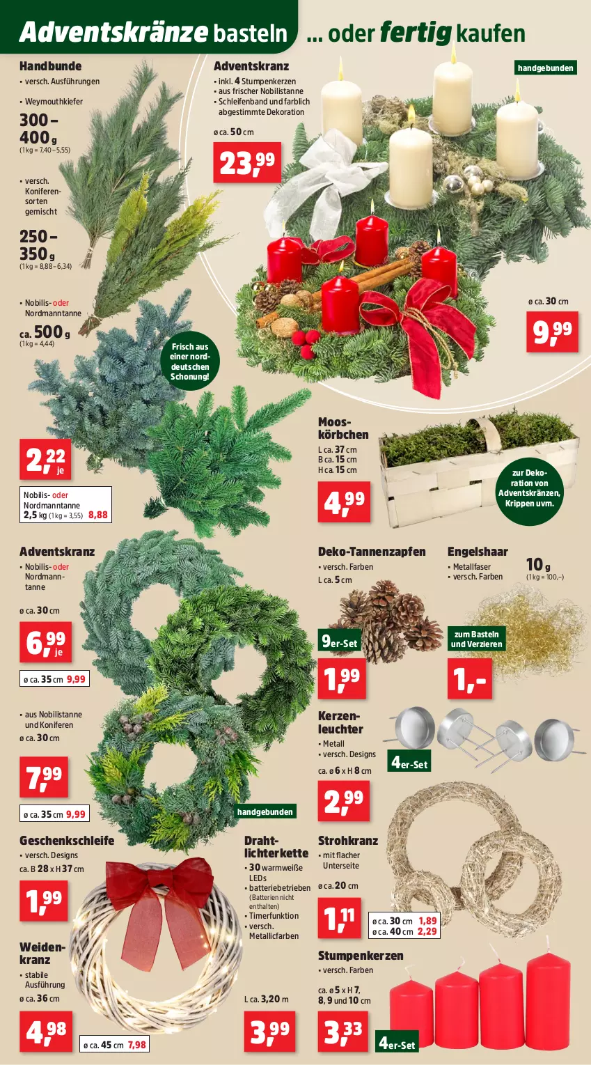 Aktueller Prospekt Thomas Philipps - von 17.11 bis 22.11.2025 - strona 5 - produkty: Adventskranz, batterie, batterien, dekoration, Draht, Engel, kerze, Kerzenleuchter, Kette, Konifere, Körbchen, Kranz, leds, Leuchte, lichterkette, Rippen, Strohkranz, Ti, timer
