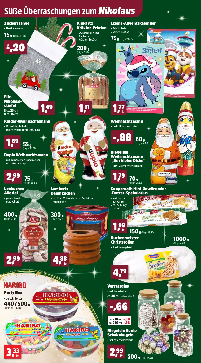 Aktueller Prospekt Thomas Philipps - von 17.11 bis 22.11.2025 - strona 6 - produkty: Adventskalender, Amber, Bau, butter, coppenrath, decke, Deckel, duplo, eis, elle, gewürz, gin, karamell, Kinder, kräuter, kuchen, kuchenmeister, Kugel, lambertz, Lebkuchen, leine, Meister, milch, riegel, schoko, schokolade, Stollen, Ti, vollmilch, Zartbitterschokolade, zucker