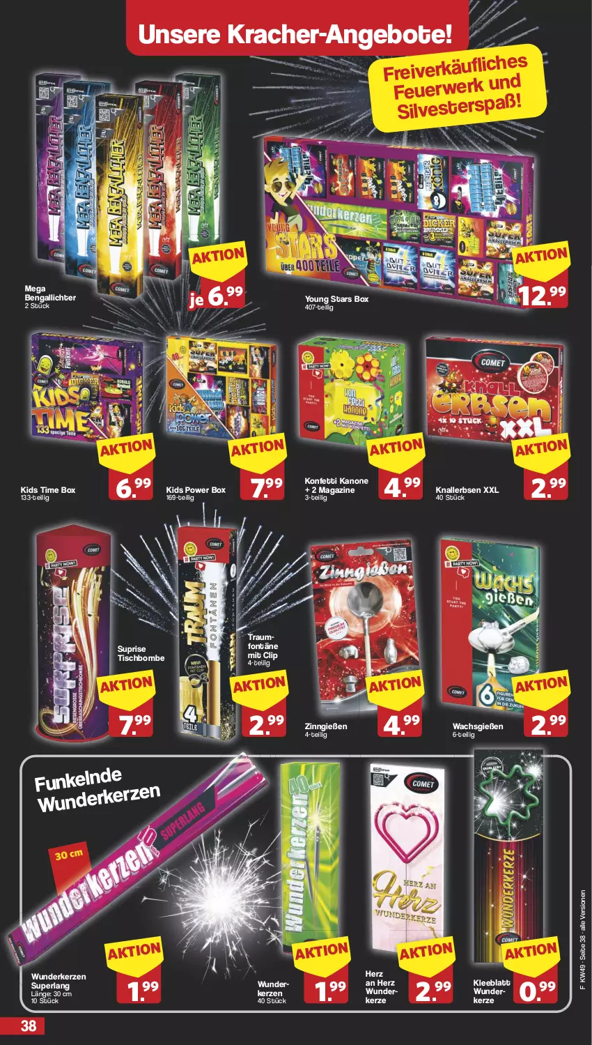 Aktueller Prospekt Famila - Prospekte - von 02.12 bis 07.12.2024 - strona 39 - produkty: angebot, angebote, erbsen, kerze, Knallerbsen, Konfetti Kanone, kracher, magazin, perla, rwe, Ti, tisch, Yo