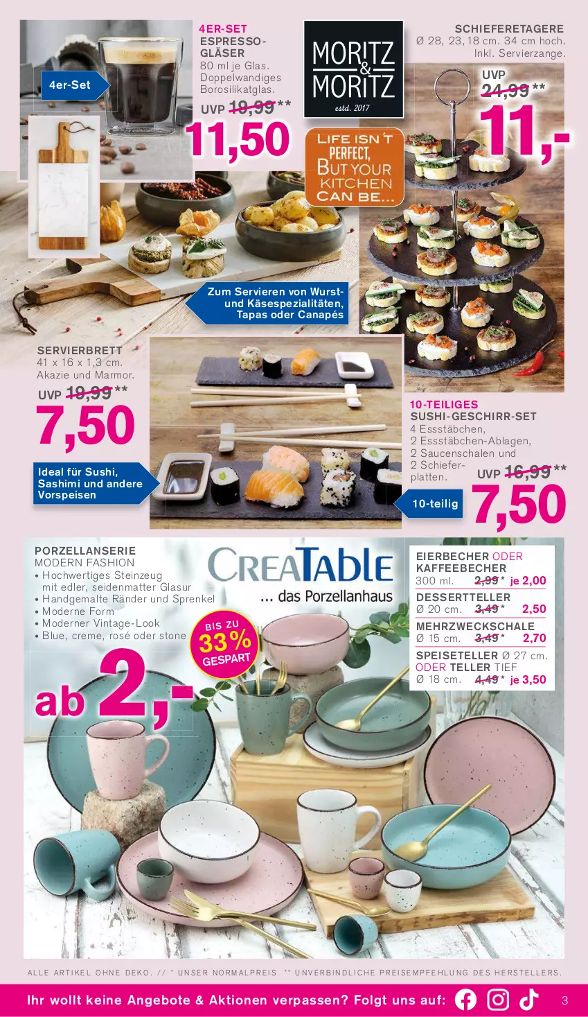 Aktueller Prospekt Kodi - Prospekte - von 08.10 bis 13.10.2022 - strona 3 - produkty: angebot, angebote, Becher, creme, dessert, Dessertteller, eier, Eierbecher, eis, elle, espresso, Etagere, geschirr, Geschirr-Set, Gläser, Käse, latte, LG, Mode, reis, sauce, saucen, Schal, Schale, Speiseteller, Spezi, Sushi, Tapas, teller, Ti, vorspeise, weck, wurst