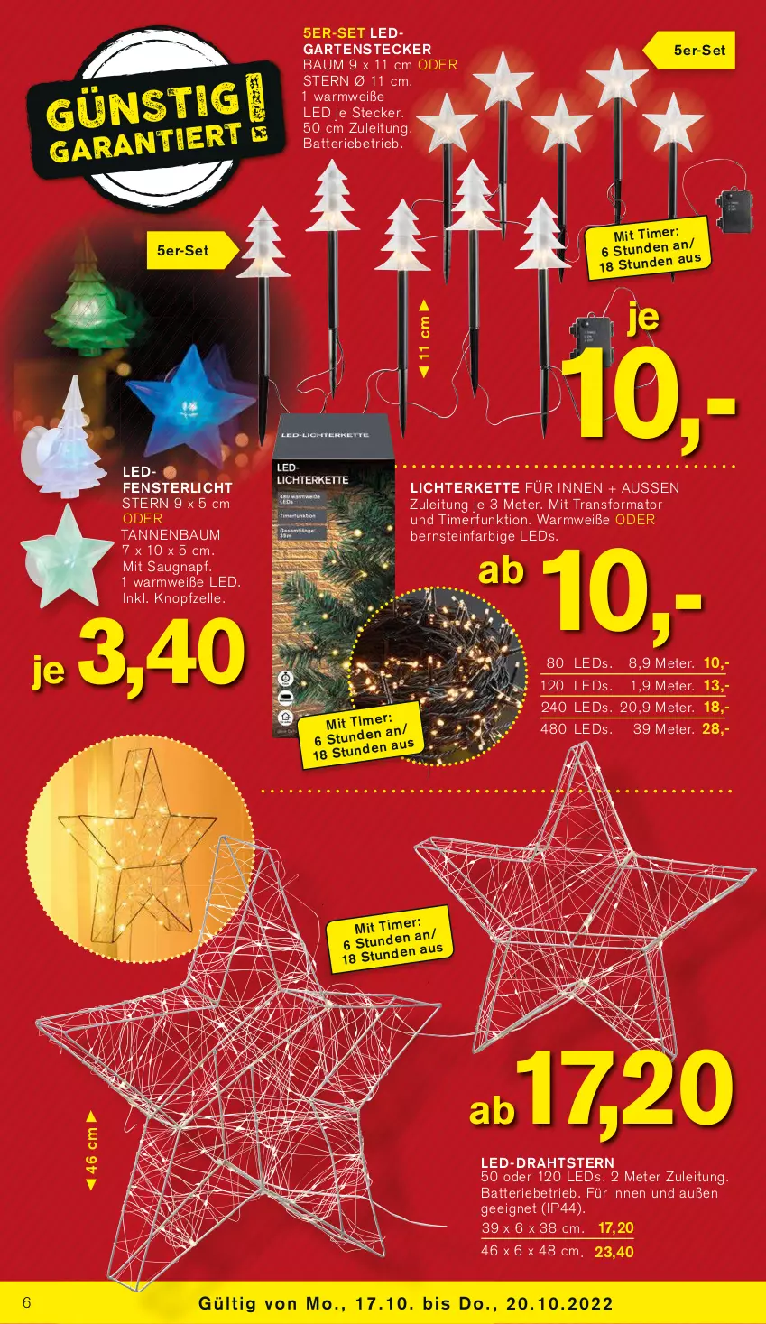 Aktueller Prospekt Kodi - Prospekte - von 08.10 bis 13.10.2022 - strona 6 - produkty: batterie, Bau, Draht, elle, fenster, Garten, Kette, leds, lichterkette, Tannenbaum, Ti, timer