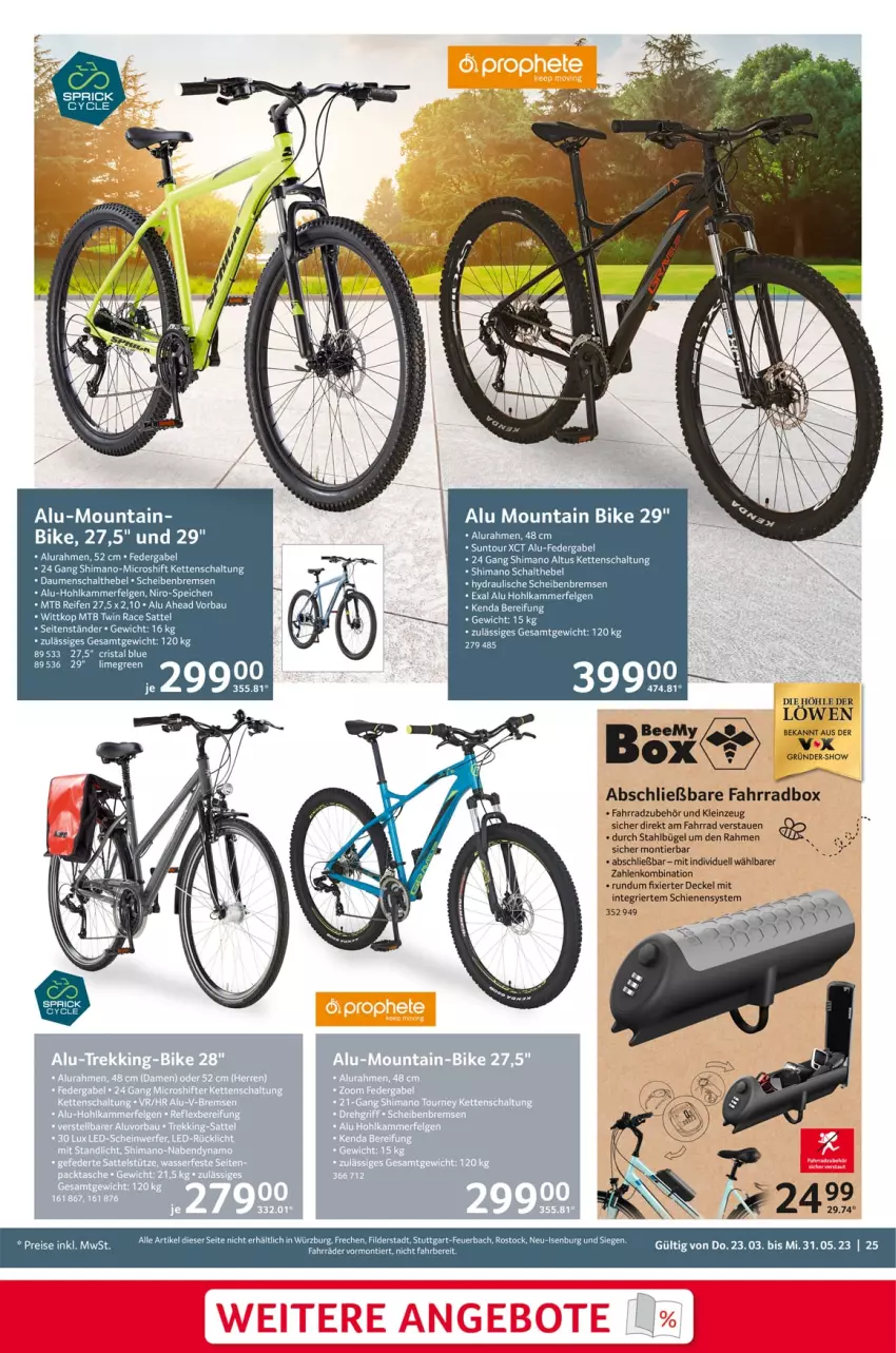 Aktueller Prospekt Selgros - Outdoor - von 23.03 bis 31.05.2023 - strona 25 - produkty: bügel, decke, Deckel, elle, Fahrrad, felgen, gabel, Kette, LG, sattel, Schal, shimano, tee, Ti