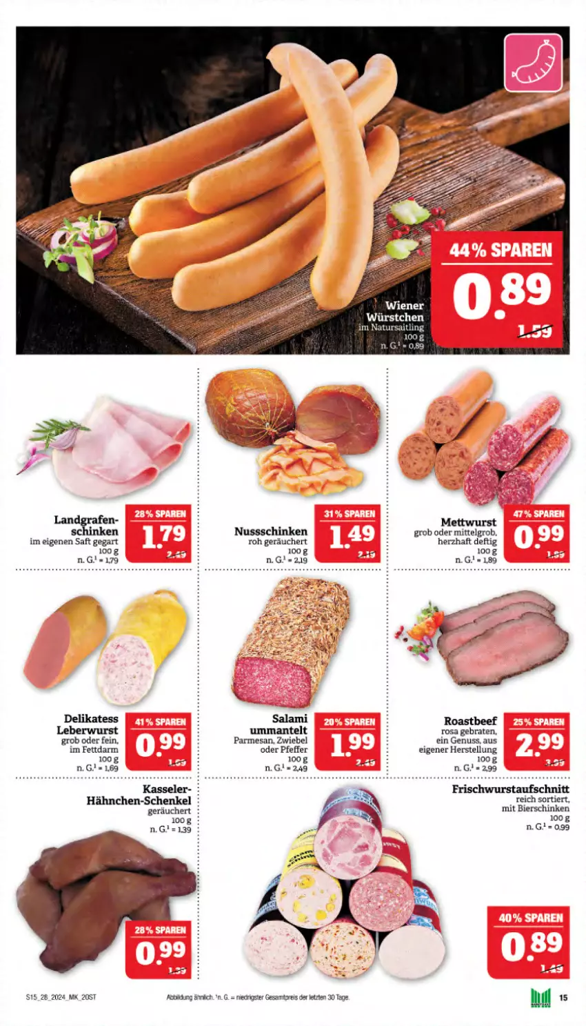 Aktueller Prospekt Marktkauf - Prospekt - von 07.07 bis 13.07.2024 - strona 15 - produkty: aufschnitt, beef, bier, bierschinken, braten, eis, hähnchen-schenkel, henkel, kasseler, leberwurst, LG, Mantel, Mett, mettwurst, natur, nuss, pfeffer, reis, roastbeef, saft, salami, schenkel, schinken, Ti, wurst, ZTE, zwiebel