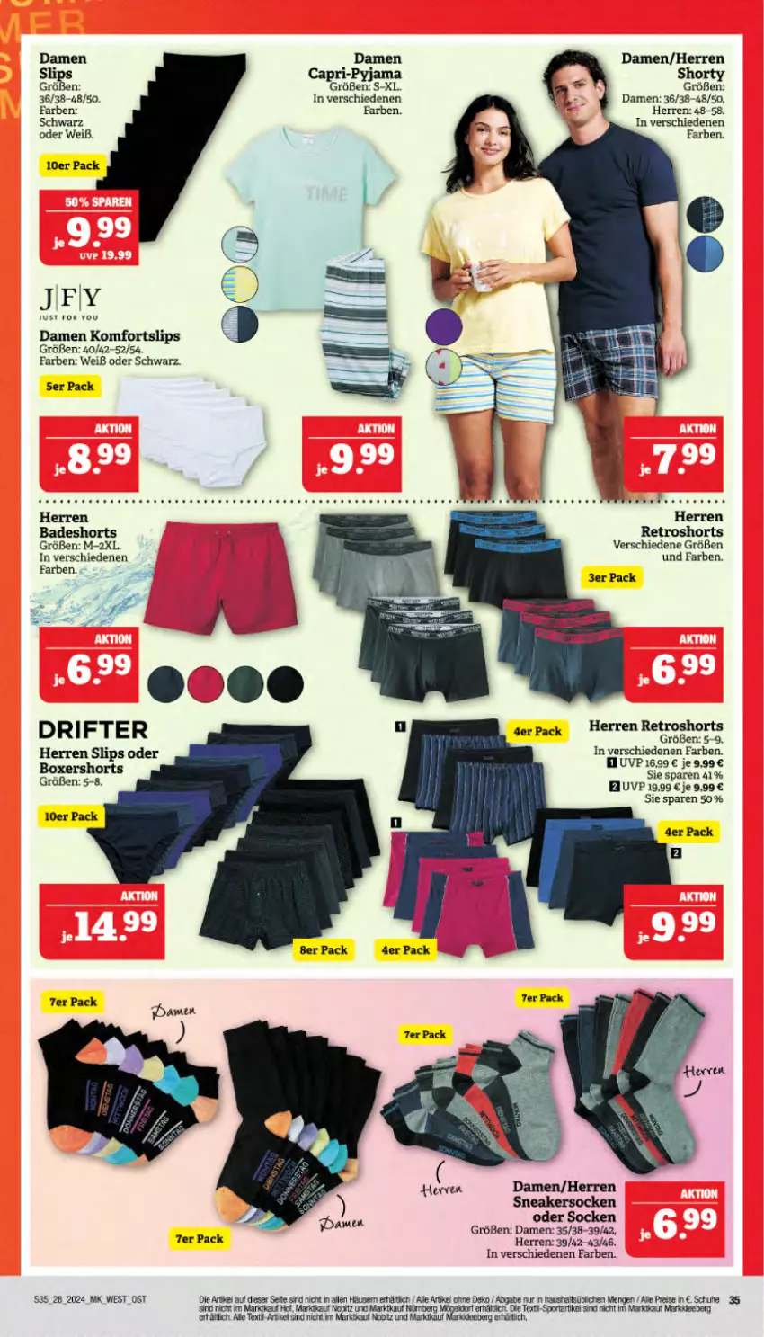 Aktueller Prospekt Marktkauf - Prospekt - von 07.07 bis 13.07.2024 - strona 35 - produkty: Bad, badeshorts, Cap, eis, gin, herren badeshort, Pyjama, reis, retroshorts, schuhe, shorts, shorty, slip, slips, sneaker, sneakersocken, socken, Sport, Ti