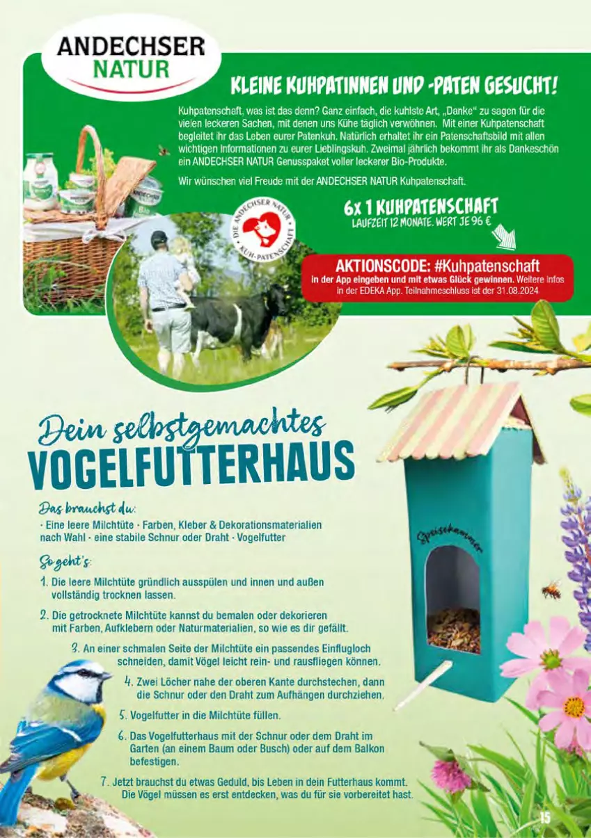 Aktueller Prospekt Marktkauf - Prospekt - von 07.07 bis 13.07.2024 - strona 55 - produkty: andechser natur, Aufkleber, Bau, beko, bio, decke, dekoration, Draht, Garten, HP, kleber, Liege, milch, natur, nuss, Rauch, Ria, Spülen, tee, Ti, Tüte, Vogelfutter