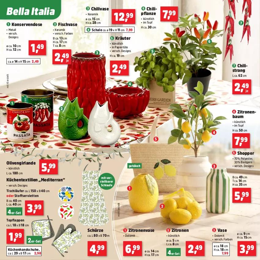 Aktueller Prospekt Thomas Philipps - von 27.04 bis 02.05.2026 - strona 11 - produkty: Bau, chili, ente, fisch, Girlande, handschuhe, Konserven, kräuter, küche, Küchen, Läufer, olive, oliven, papier, Papiertüte, pflanze, Schal, Schale, schuhe, Schürze, Serviette, servietten, Ti, tisch, tischläufer, topf, Tüte, Vase, zitrone, zitronen