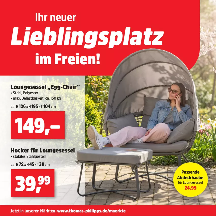 Aktueller Prospekt Thomas Philipps - von 27.04 bis 02.05.2026 - strona 14 - produkty: abdeckhaube, hocker, LG, loungesessel, sessel
