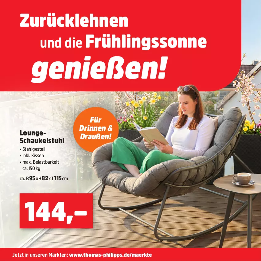 Aktueller Prospekt Thomas Philipps - von 27.04 bis 02.05.2026 - strona 15 - produkty: kissen, LG, Schaukel, stuhl