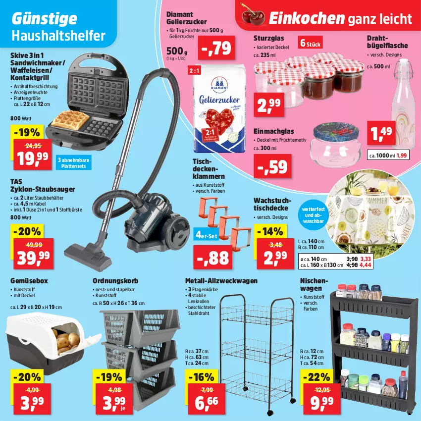 Aktueller Prospekt Thomas Philipps - von 27.04 bis 02.05.2026 - strona 23 - produkty: Behälter, bügel, bügelflasche, bürste, decke, Deckel, Draht, einmachglas, eis, flasche, früchte, gelierzucker, grill, Klammern, kontaktgrill, korb, lamm, latte, Leuchte, mac, sandwich, staubsauger, Ti, tisch, tischdecke, tuc, wachstuch, Waffeleisen, weck, zucker