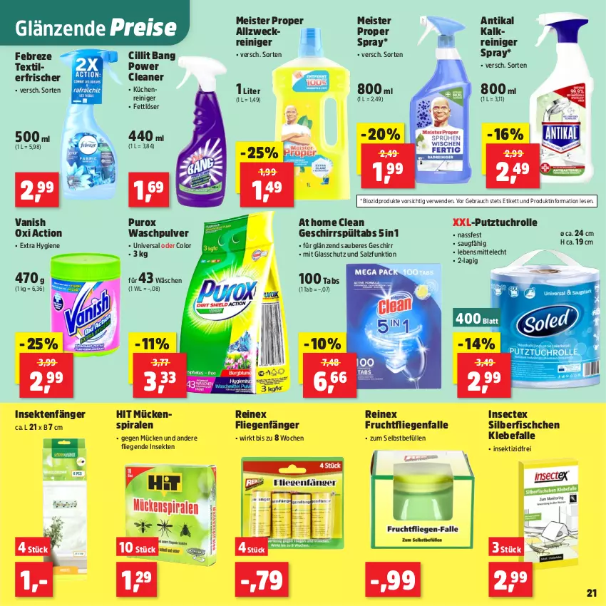 Aktueller Prospekt Thomas Philipps - von 27.04 bis 02.05.2026 - strona 25 - produkty: allzweckreiniger, Cillit, cillit bang, eis, febreze, Fettlöser, fisch, frucht, geschirr, HP, Insektizid, Kalkreiniger, küche, Küchen, lebensmittel, Liege, Meister, meister proper, oxi action, Rauch, reiniger, reis, rwe, salz, sekt, Textilerfrischer, Ti, tuc, vanish, vanish oxi action, Waschpulver, weck
