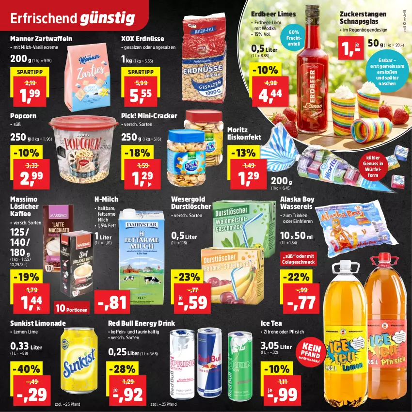 Aktueller Prospekt Thomas Philipps - von 27.04 bis 02.05.2026 - strona 27 - produkty: cola, cracker, creme, drink, durstlöscher, eis, eiskonfekt, energy drink, erdnüsse, frucht, ice tea, kaffee, likör, limo, limonade, löslicher kaffee, mac, Manner, milch, nuss, pfirsich, popcorn, red bull, reis, salz, sim, spartipp, Ti, vanille, waffeln, wasser, wassereis, wodka, würfel, zitrone, zucker