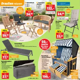 Gazetka promocyjna Thomas Philipps - Gazetka - ważna od 02.05 do 02.05.2026 - strona 12 - produkty: alu-klappsessel, axe, Bank, beistelltisch, braun, eis, elle, Garten, gartenstuhl, Holz, kissen, klappsessel, korb, kunststoffgeflecht, LG, Liege, mm extra, ndk, rel, sessel, sonnenliege, strandkorb, stuhl, Ti, tisch, tragegriff, wasser, zierkissen