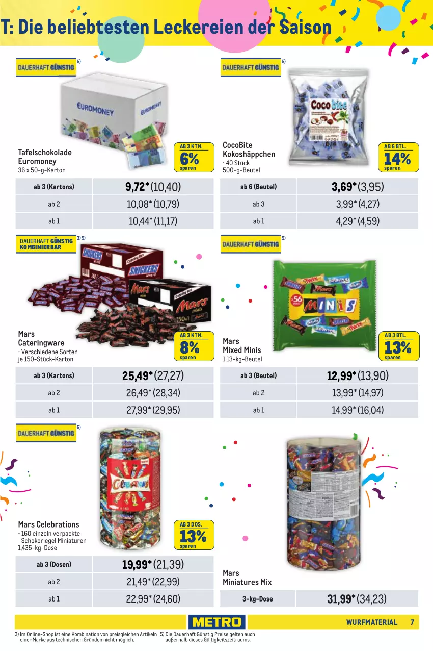 Aktueller Prospekt Metro - Wurfmaterial Bestellkatalog - von 02.10.2024 bis 05.03.2025 - strona 7 - produkty: auer, beutel, eis, erde, hama, haribo, kokos, mars, reis, Ria, riegel, ring, schoko, schokolade, schokoriegel, Speck, tafelschokolade, Ti