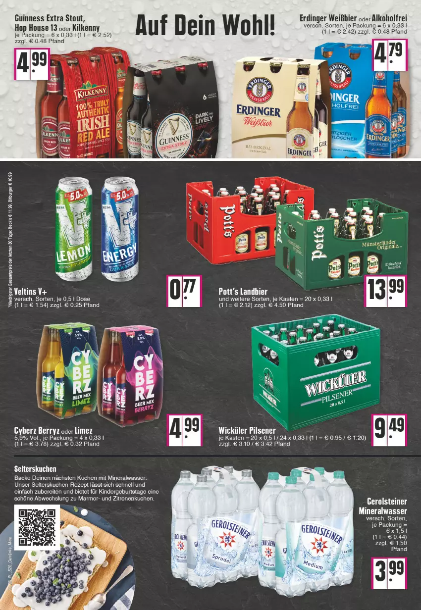 Aktueller Prospekt E Center - Angebote der Woche - von 13.03 bis 18.03.2023 - strona 20 - produkty: alkohol, Alwa, beck's, bier, bitburger, burger, eis, erdinger, gerolsteine, gerolsteiner, Guinness, Kilkenny, Kinder, kuchen, mineralwasser, reis, rezept, Selters, steiner, wasser, zitrone, zitronen, ZTE