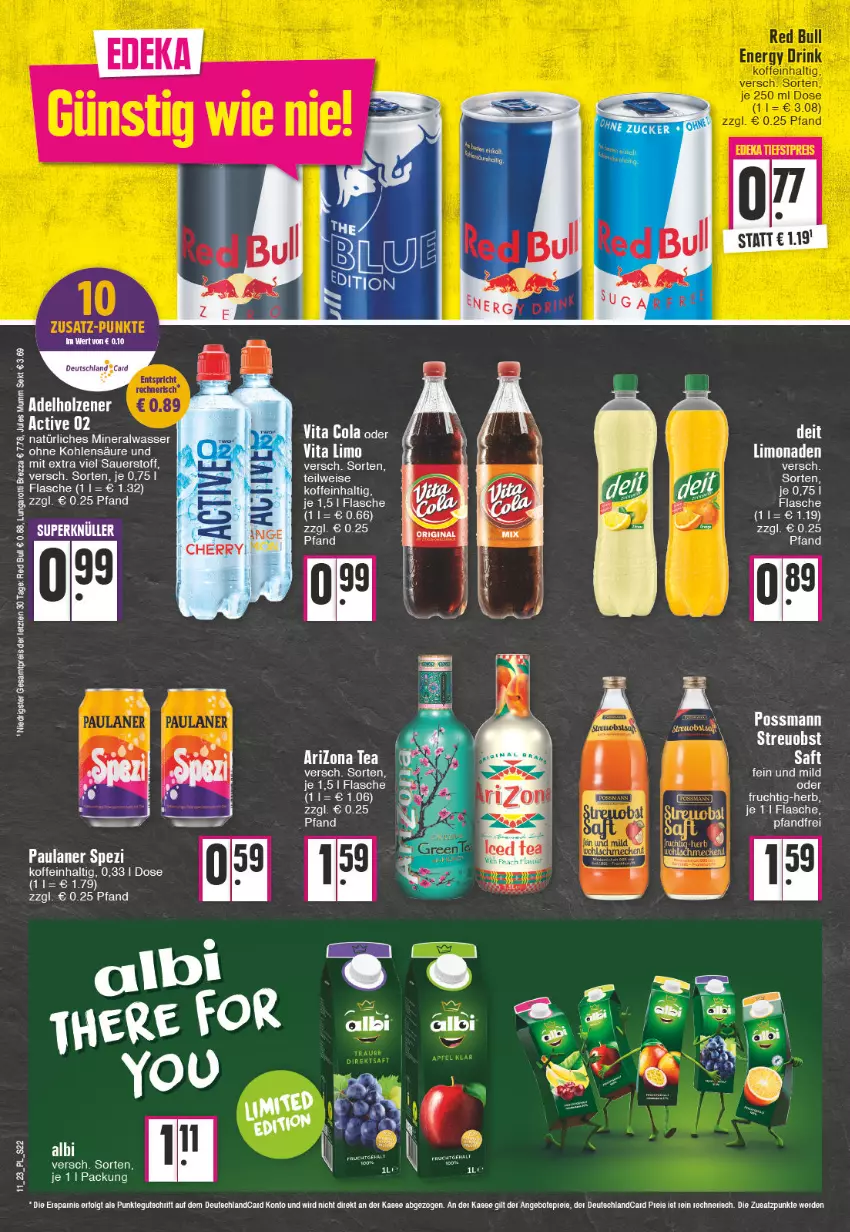 Aktueller Prospekt E Center - Angebote der Woche - von 13.03 bis 18.03.2023 - strona 22 - produkty: adelholzener, aeg, Alwa, auer, deit, eis, flasche, frucht, Holz, LG, limo, limonade, limonaden, mineralwasser, natürliches mineralwasser, Paula, paulaner, red bull, reis, saft, Spezi, tee, Ti, vita, wasser, ZTE