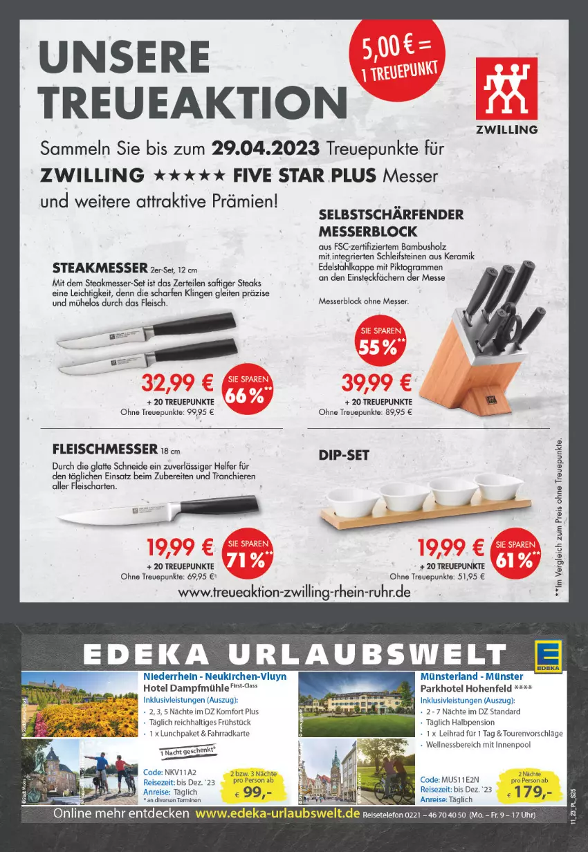 Aktueller Prospekt E Center - Angebote der Woche - von 13.03 bis 18.03.2023 - strona 25 - produkty: bambus, decke, deka, dip, edelstahl, eis, Fahrrad, fleisch, Holz, HP, inklusivleistungen, innenpool, latte, messer, messerblock, pool, reis, saft, steak, steaks, telefon, Ti, uhr, wellnessbereich