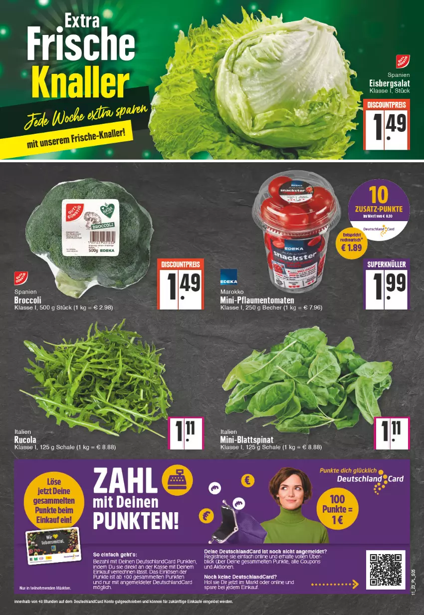 Aktueller Prospekt E Center - Angebote der Woche - von 13.03 bis 18.03.2023 - strona 5 - produkty: alle coupons, Becher, blattspinat, broccoli, cola, coupon, coupons, deutschlandcard, eis, eisbergsalat, erde, pflaume, pflaumen, rucola, salat, Schal, Schale, spinat, Ti, tomate, tomaten