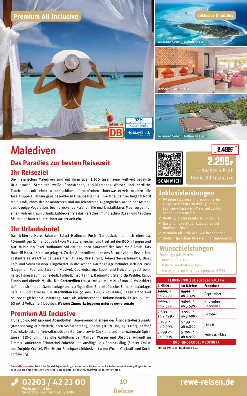 Aktueller Prospekt Rewe Reisen - Reiseprospekt - von 28.05 bis 27.06.2025 - strona 10 - produkty: alkohol, alkoholische getränke, angebot, Bad, ball, bett, Brei, buch, cocktail, cocktails, decke, deutschsprachige reiseleitung, dusche, eis, Elektro, elle, erde, Fußball, Garten, getränk, getränke, HP, inklusivleistungen, kaffee, LG, Liege, mac, mint, obst, pool, reis, rel, rezept, rwe, snack, snacks, spirituosen, Sport, tee, telefon, Ti, tisch, uhr, Vegeta, wasser