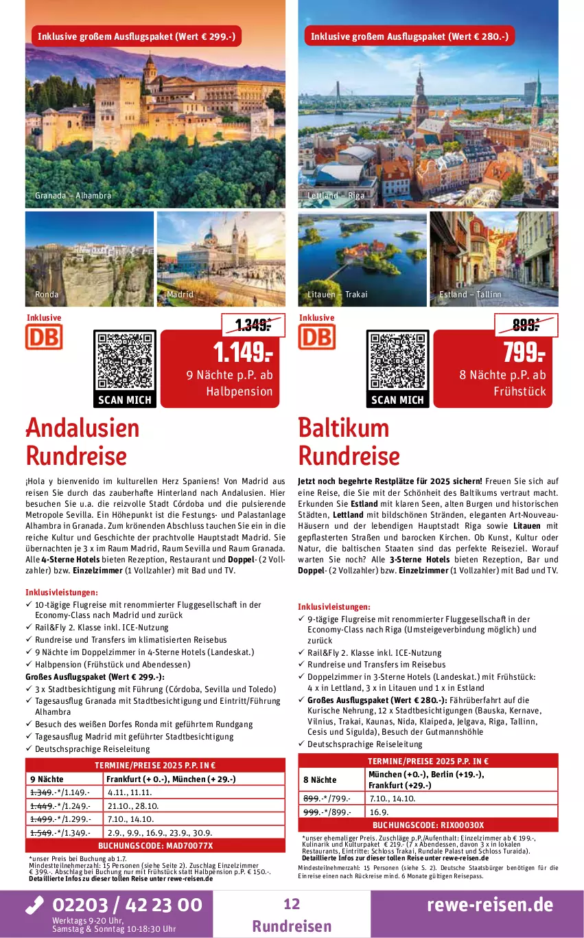 Aktueller Prospekt Rewe Reisen - Reiseprospekt - von 28.05 bis 27.06.2025 - strona 12 - produkty: Bad, Bau, buch, deutschsprachige reiseleitung, eis, elle, grana, inklusivleistungen, klimatisierten reisebus, LG, mac, Metro, natur, pflaster, Rana, reis, rel, rezept, Ti, tisch, uhr