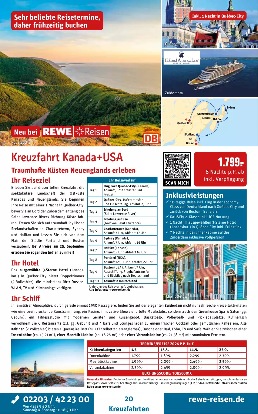 Aktueller Prospekt Rewe Reisen - Reiseprospekt - von 28.05 bis 27.06.2025 - strona 20 - produkty: angebot, arlo, auer, Bad, ball, bett, Betten, buch, cocktail, dusche, eis, Elan, elle, fenster, gin, inklusivleistungen, kaffee, kreuzfahrten, meerblickkabine, Mode, reis, reiseverlauf, rel, Ti, uhr
