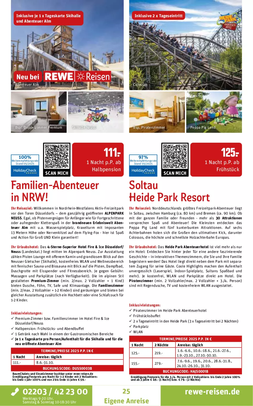Aktueller Prospekt Rewe Reisen - Reiseprospekt - von 28.05 bis 27.06.2025 - strona 25 - produkty: axe, Bad, Bau, bett, bio, buch, Couch, decke, dusche, eis, ente, erde, getränk, hochbett, Holz, inklusivleistungen, Kamin, Kinder, mac, Peppa Pig, reis, SANTE, Ti, uhr, wasser, wellnessbereich