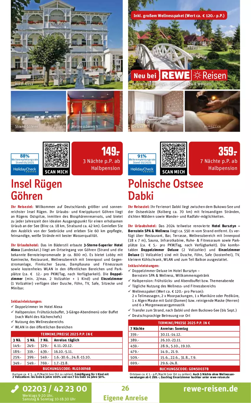 Aktueller Prospekt Rewe Reisen - Reiseprospekt - von 28.05 bis 27.06.2025 - strona 26 - produkty: alexa, asti, axe, Bau, bio, buch, Buko, dusche, eis, Elan, getränk, inklusivleistungen, innenpool, Kamin, kneipp, küche, Küchen, kühlschrank, kurtaxe, leine, LG, Maske, pool, reis, Schrank, Ti, uhr, usb, wasser, wellnessbereich