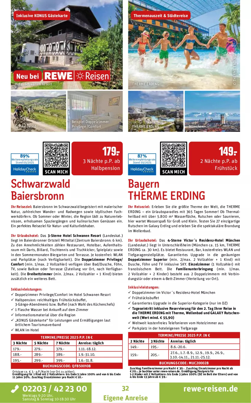 Aktueller Prospekt Rewe Reisen - Reiseprospekt - von 28.05 bis 27.06.2025 - strona 32 - produkty: axe, Bad, bett, bier, Bronner, buch, dusche, eis, elle, flasche, Garten, inklusivleistungen, Kinder, küche, Küchen, natur, privileg, reis, Ria, ring, rum, telefon, Ti, tisch, uhr, wasser