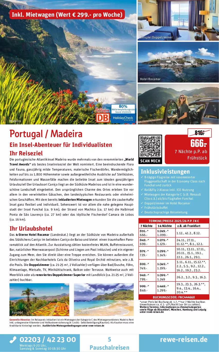 Aktueller Prospekt Rewe Reisen - Reiseprospekt - von 28.05 bis 27.06.2025 - strona 5 - produkty: Bad, bett, buch, deutschsprachige reiseleitung, dusche, eis, elle, ente, erde, fisch, fische, Fischer, inklusivleistungen, kühlschrank, Liege, mab, mac, Meerwasser, olive, pool, rama, reis, rel, Schal, schirme, Schrank, Ti, uhr, usb, wasser, ZTE
