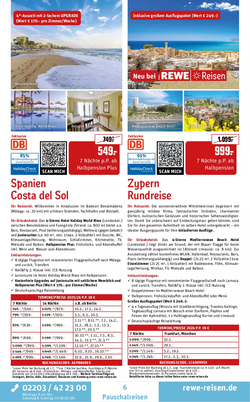 Aktueller Prospekt Rewe Reisen - Reiseprospekt - von 28.05 bis 27.06.2025 - strona 6 - produkty: asti, auer, Bad, Badewanne, buch, deo, deutschsprachige reiseleitung, dusche, eis, fanta, getränk, getränke, harman, inklusivleistungen, pool, reis, Schal, schlafzimmer, snack, snacks, Ti, tisch, uhr, Wanne, wasser, wein
