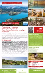 Gazetka promocyjna Rewe Reisen - Reiseprospekt - Gazetka - ważna od 27.06 do 27.06.2025 - strona 34 - produkty: Alwa, axe, Bad, ball, bett, bier, buch, drink, drinks, dusche, E-Bike, eis, erde, Fahrrad, inklusivleistungen, kaffee, Kinder, leine, Liege, mab, mineralwasser, möbel, natur, rama, Reinigung, reis, rel, schlafsofa, schlafzimmer, schwein, Sofa, tee, Ti, tisch, uhr, wasser, wein