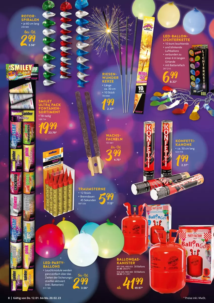 Aktueller Prospekt Selgros - Karneval - von 12.01 bis 20.02.2023 - strona 8 - produkty: ball, batterie, batterien, eis, erde, Girlande, kerze, Kette, lichterkette, Luftballon, reifen, reis, Ti