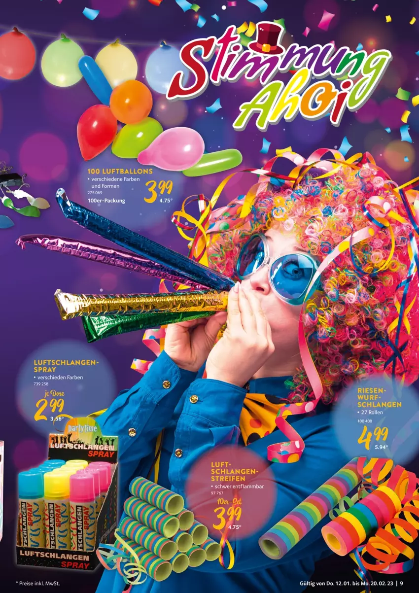 Aktueller Prospekt Selgros - Karneval - von 12.01 bis 20.02.2023 - strona 9 - produkty: ball, lamm, Luftballon, Luftschlangen, reifen, Ti