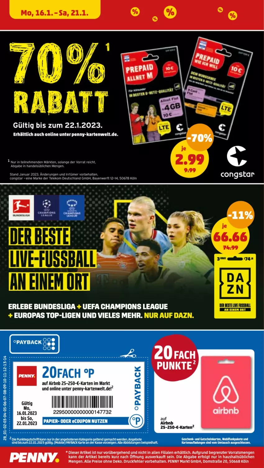 Aktueller Prospekt Penny - Prospekte - von 16.01 bis 21.01.2023 - strona 28 - produkty: auto, champion, congstar, eis, LG, reis, tee, Ti, ZTE