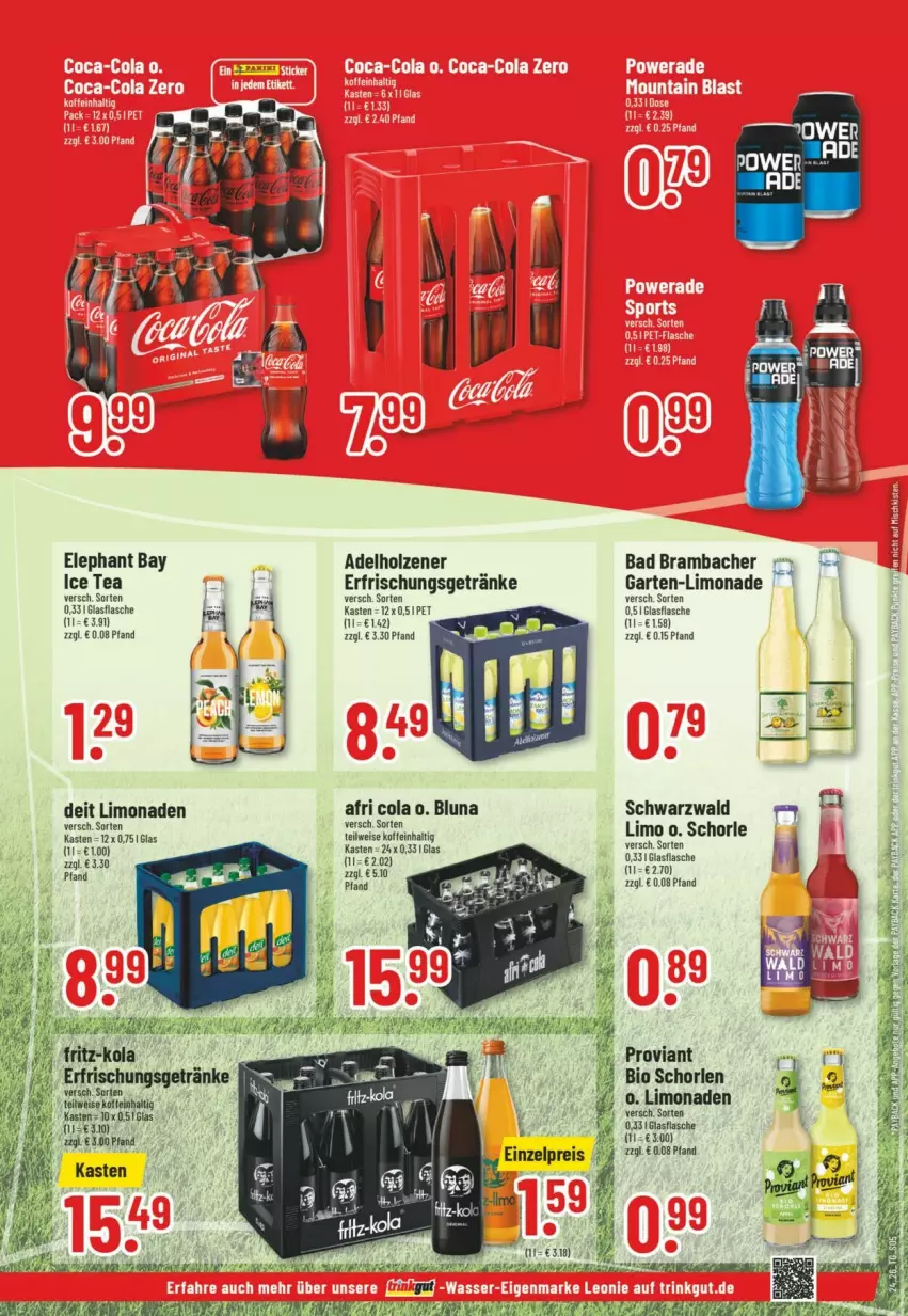 Aktueller Prospekt Trinkgut - Prospekte - von 07.06 bis 13.06.2026 - strona 5 - produkty: adelholzener, Afri Cola, Bad, bio, cola, deit, eis, Elephant Bay, erfrischungsgetränk, erfrischungsgetränke, flasche, Garten, getränk, getränke, glasflasche, GPS, Holz, ice tea, limo, limonade, limonaden, Proviant, schorle, Ti
