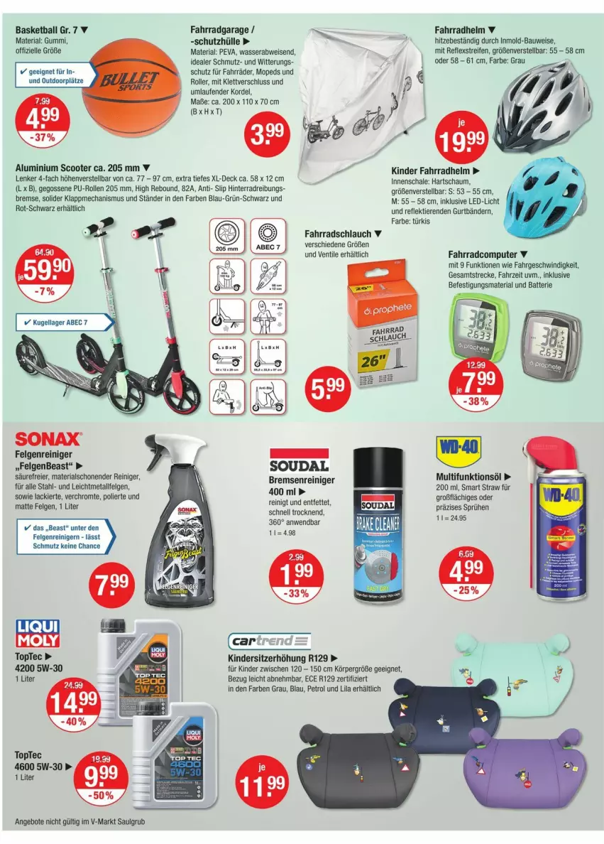 Aktueller Prospekt Vmarkt - Prospekte - von 28.08 bis 03.09.2025 - strona 16 - produkty: angebot, angebote, ball, batterie, Bau, computer, eier, eis, elle, Fahrrad, fahrradhelm, felgen, Felgenreiniger, Kinder, Kindersitz, lack, Laufen, led-licht, LG, pute, reifen, reiniger, Ria, Roller, Schal, Schale, schlauch, schutzhülle, scooter, Sitzerhöhung, slip, SOUDAL, Ti, Tiere, topf, wasser